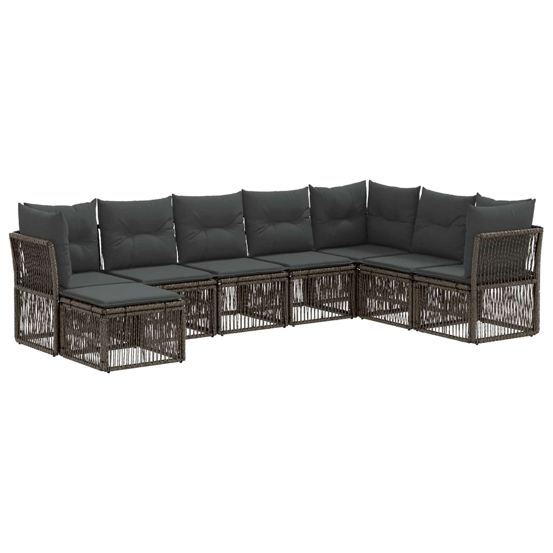 Havesofa Sæt 8 stk. Grå polyrattan