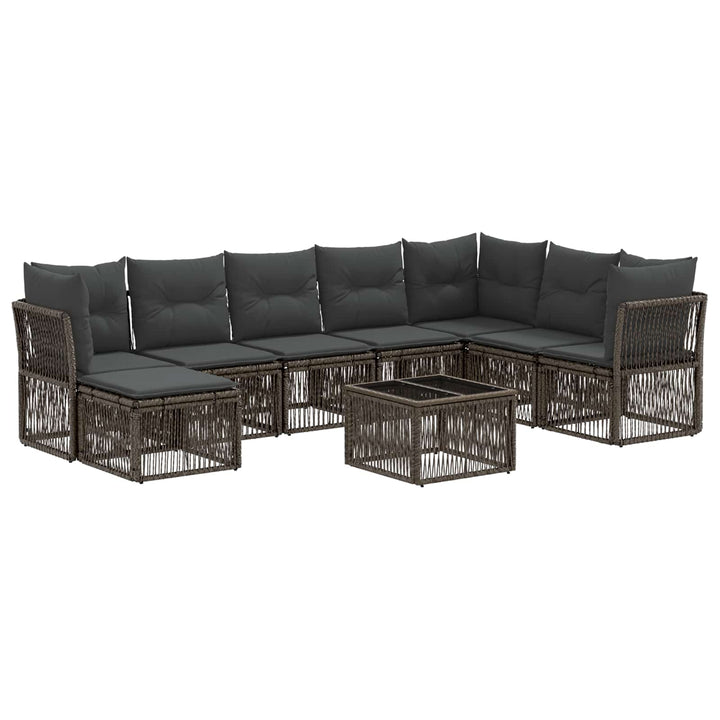 Havesofa Sæt 9 stk. Grå polyrattan