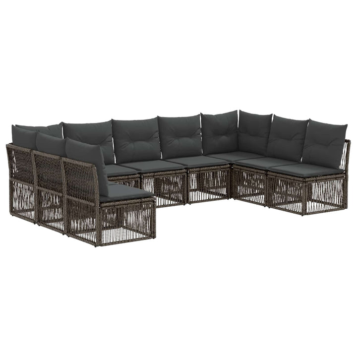 Havesofa Sæt 9 stk. Grå polyrattan