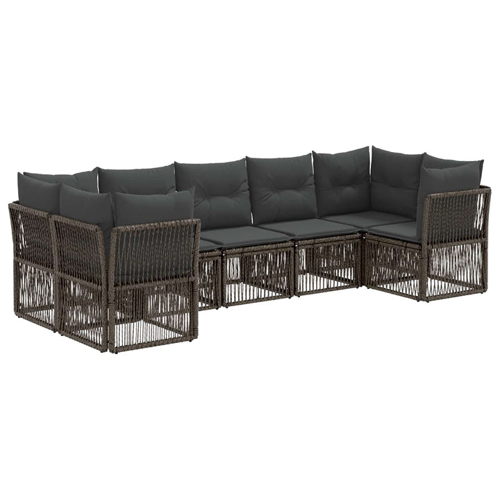 Havesofa Sæt 7 stk. 7-Antal sæder Grå polyrattan
