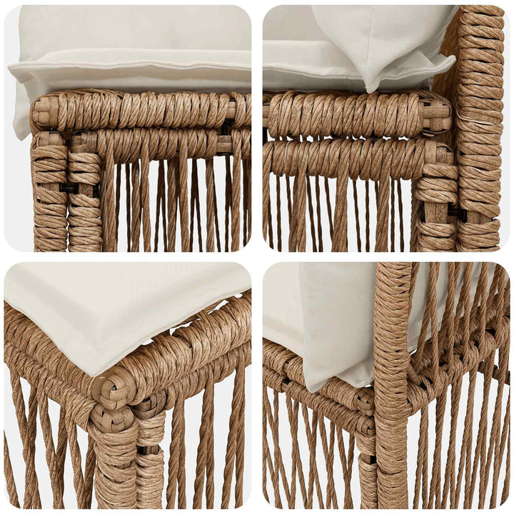 Havesofa Sæt 7 stk. 7-Antal sæder Beige polyrattan