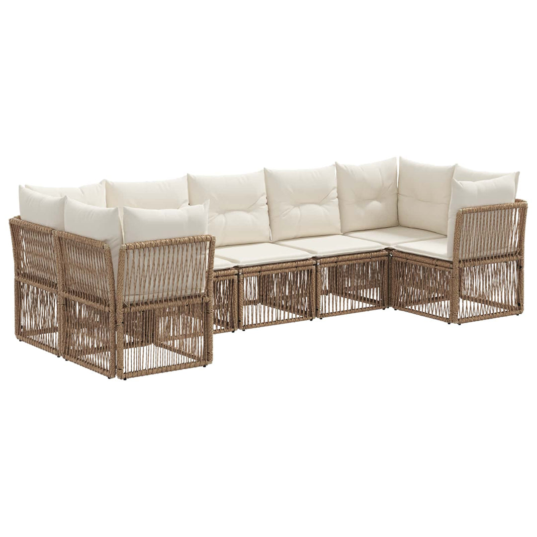 Havesofa Sæt 7 stk. 7-Antal sæder Beige polyrattan