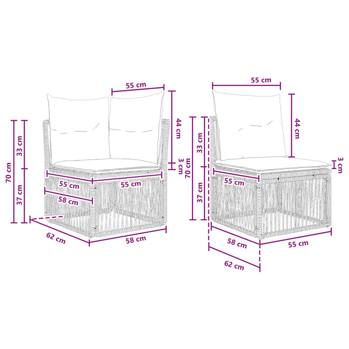 Havesofa Sæt 7 stk. 7-Antal sæder Beige polyrattan