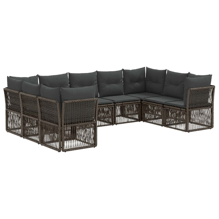 Havesofa Sæt 9 stk. Grå polyrattan