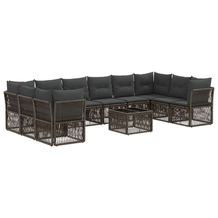 Havesofa Sæt 11 stk. Grå polyrattan