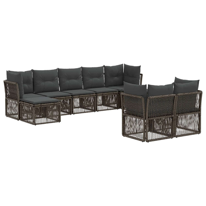 Havesofa Sæt 9 stk. Grå polyrattan