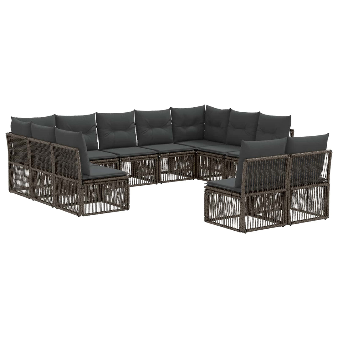 Havesofa Sæt 11 stk. Grå polyrattan