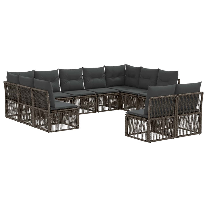 Havesofa Sæt 11 stk. Grå polyrattan