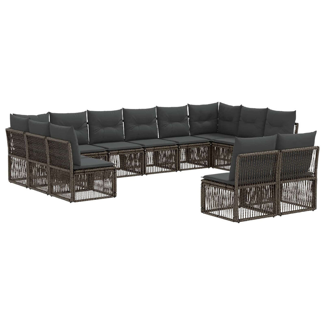 Havesofa Sæt 12 stk. Grå polyrattan