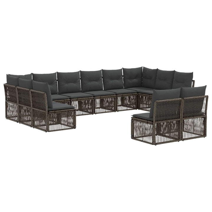 Havesofa Sæt 12 stk. Grå polyrattan