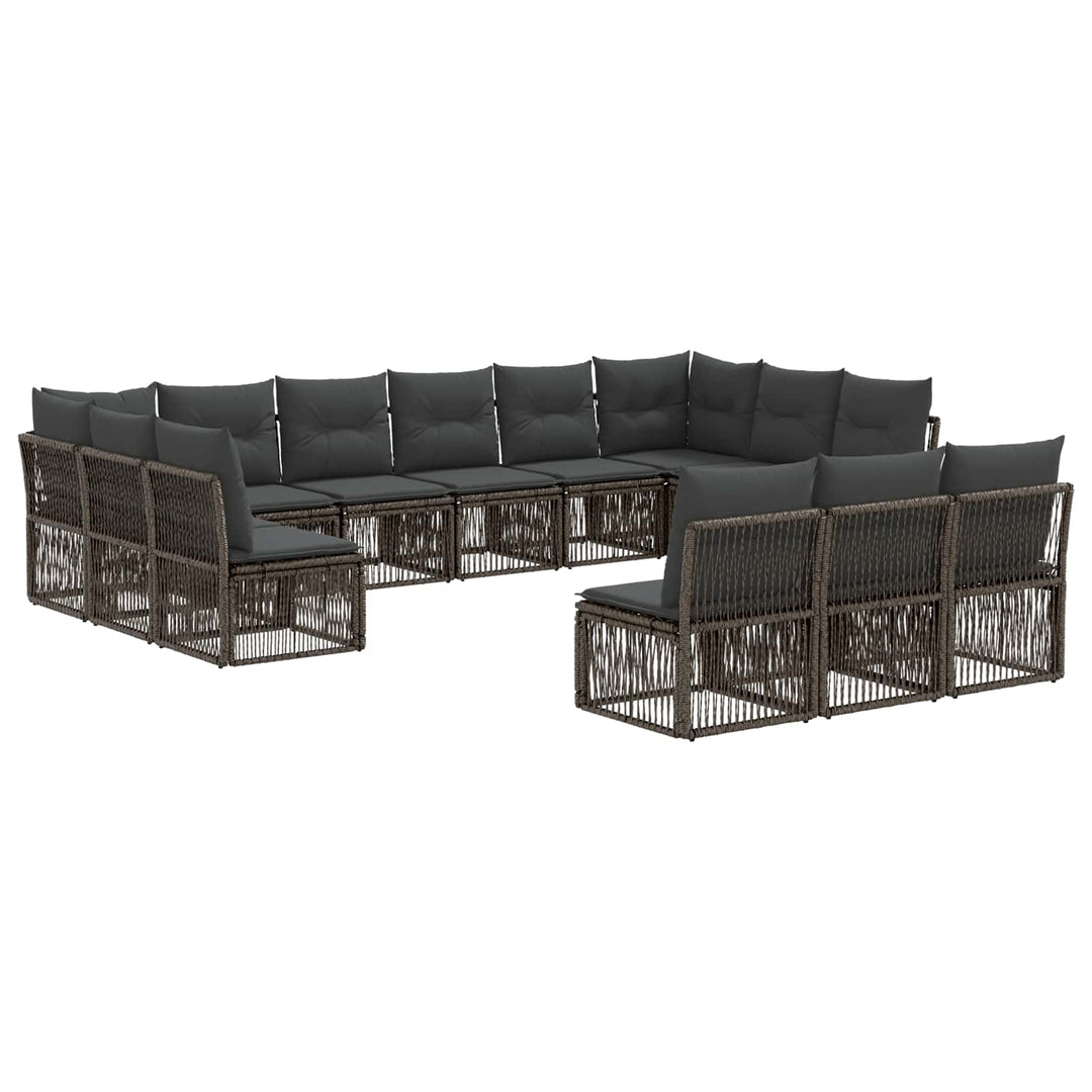 Havesofa Sæt 13 stk. Grå polyrattan