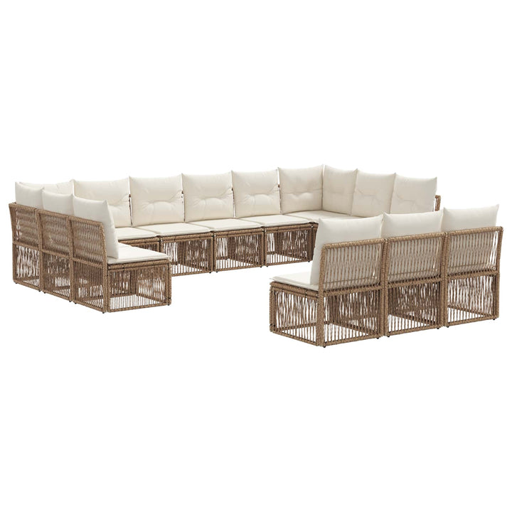 Havesofa Sæt 13 stk. Beige polyrattan