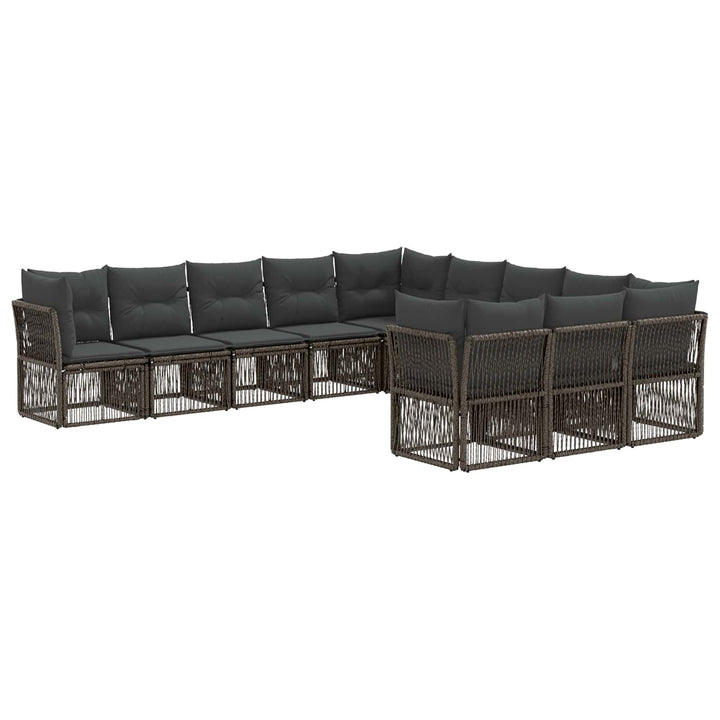 Havesofa Sæt 11 stk. Grå polyrattan