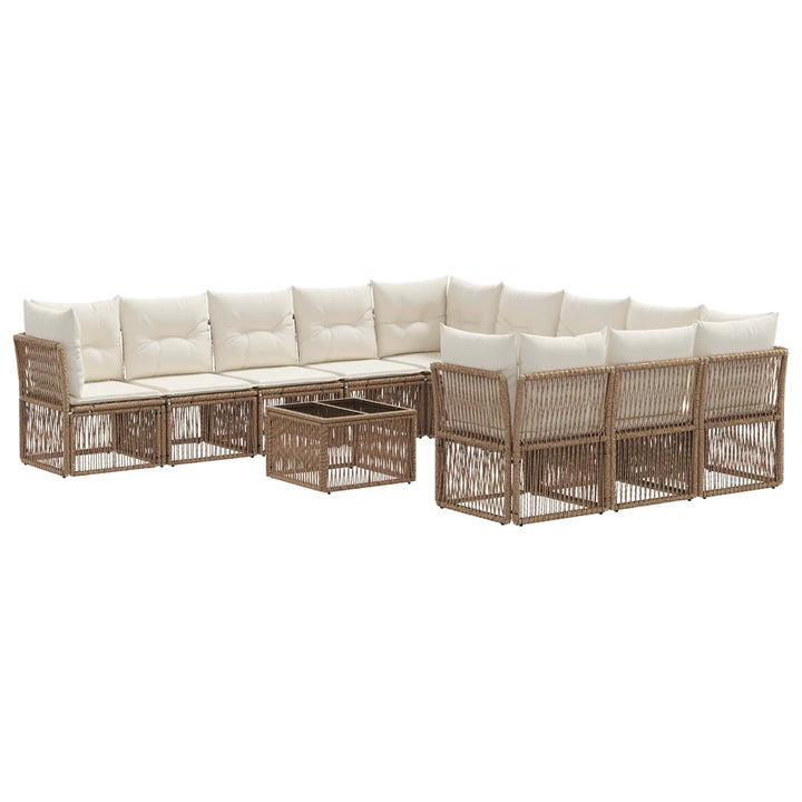 Havesofa Sæt 12 stk. Beige polyrattan
