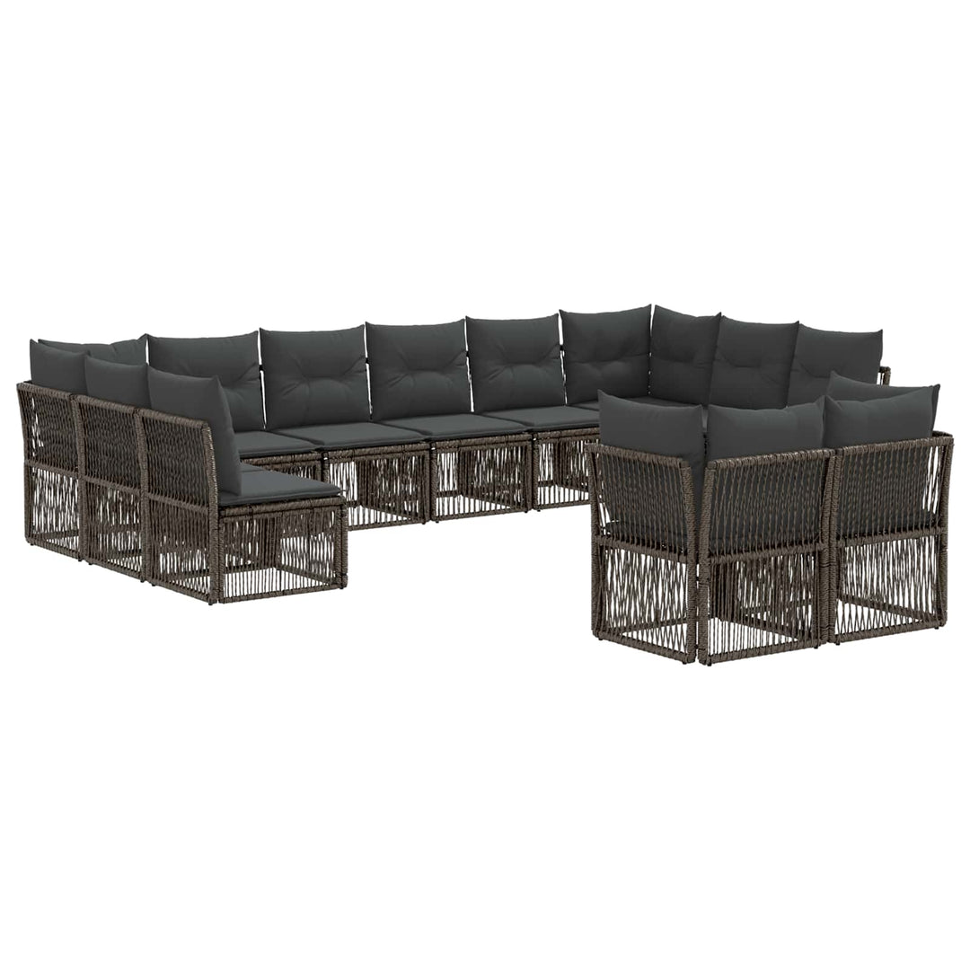 Havesofa Sæt 12 stk. Grå polyrattan