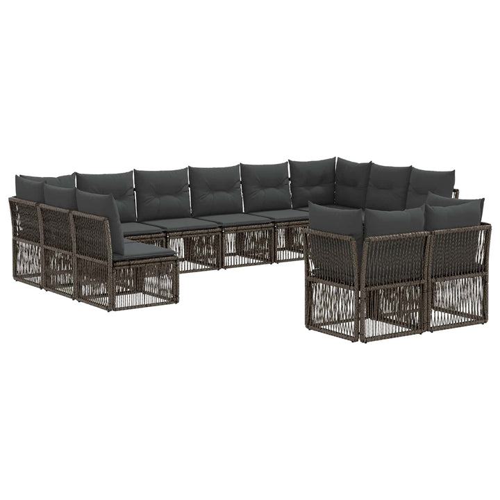 Havesofa Sæt 12 stk. Grå polyrattan