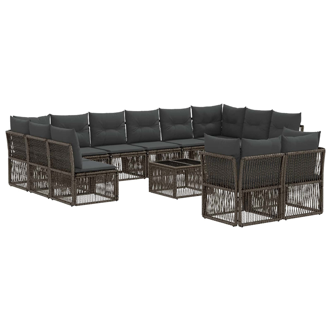 Havesofa Sæt 13 stk. Grå polyrattan
