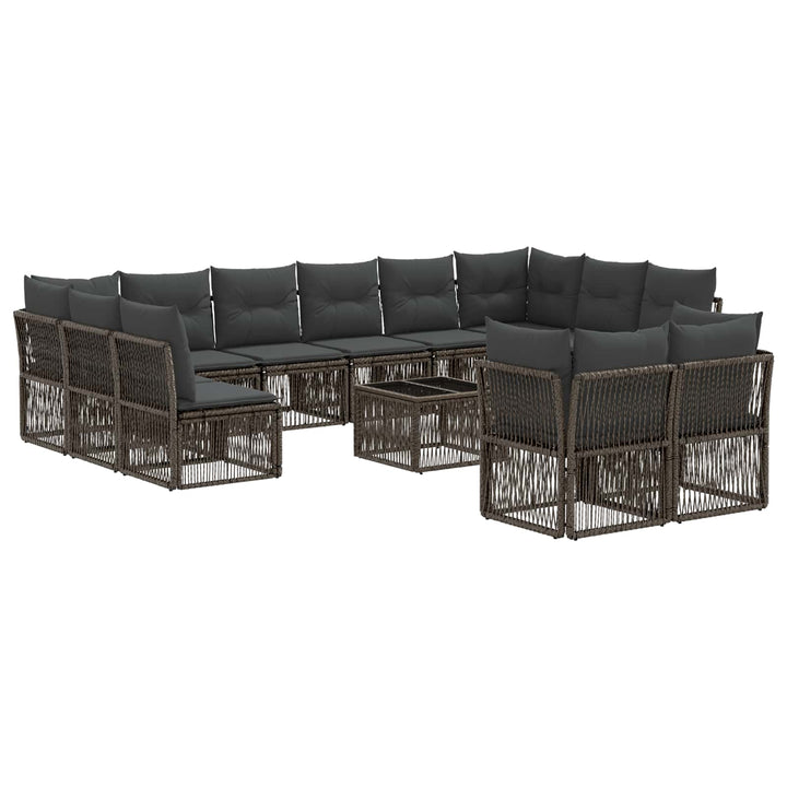 Havesofa Sæt 13 stk. Grå polyrattan