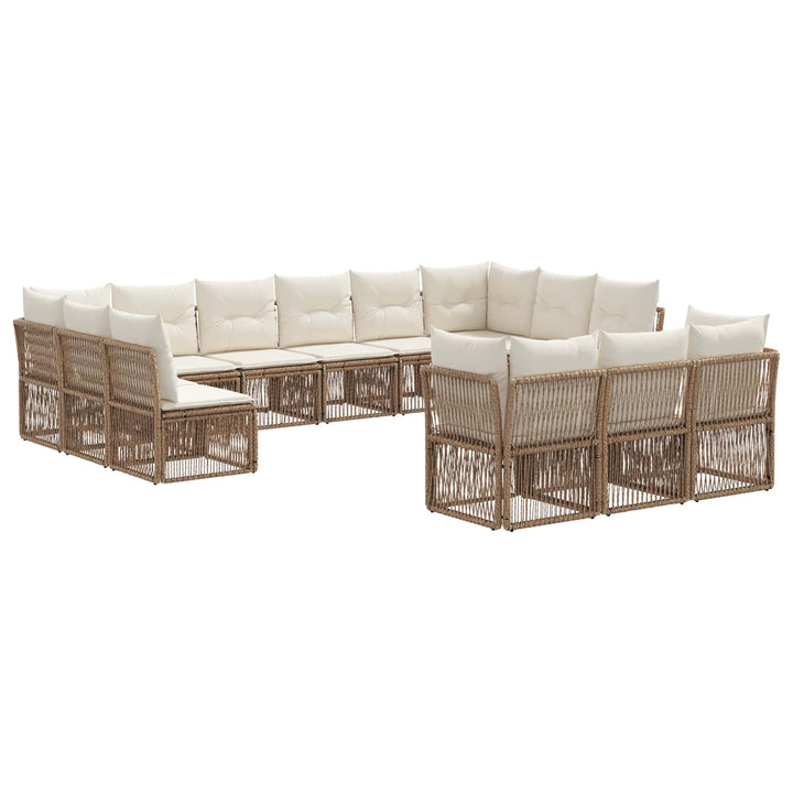 Havesofa Sæt 13 stk. Beige polyrattan