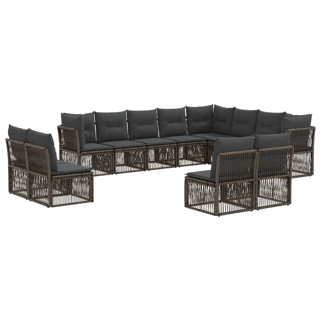 Havesofa Sæt 12 stk. Grå polyrattan