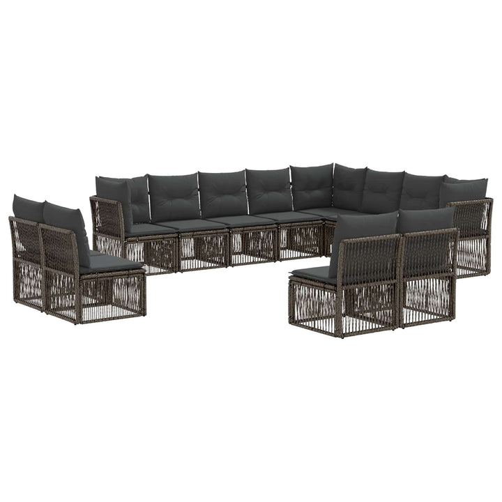 Havesofa Sæt 12 stk. Grå polyrattan