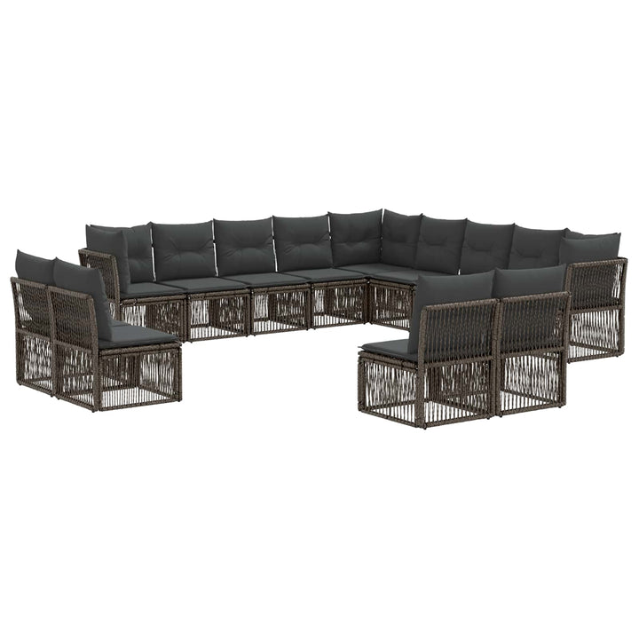 Havesofa Sæt 13 stk. Grå polyrattan