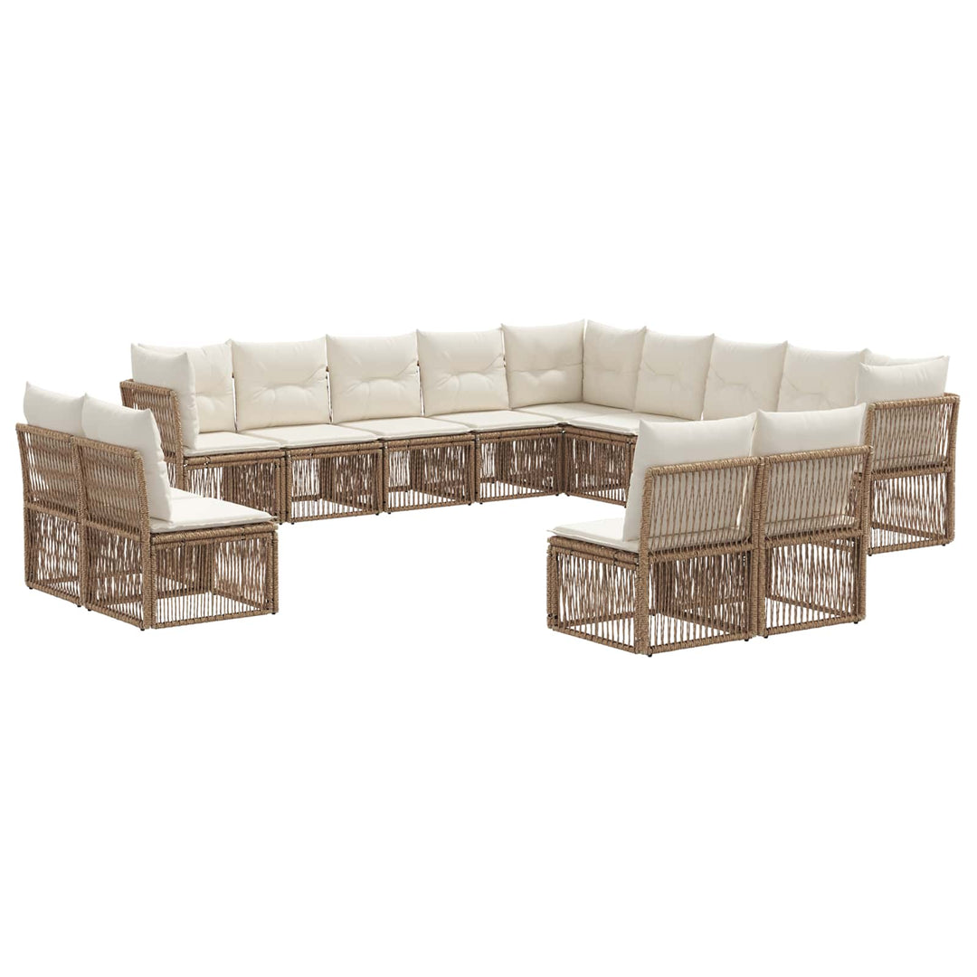 Havesofa Sæt 13 stk. Beige polyrattan