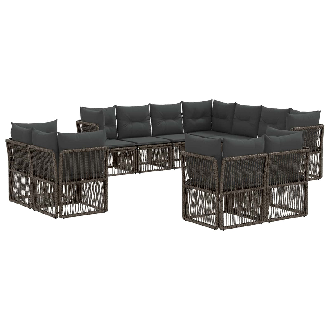 Havesofa Sæt 11 stk. Grå polyrattan