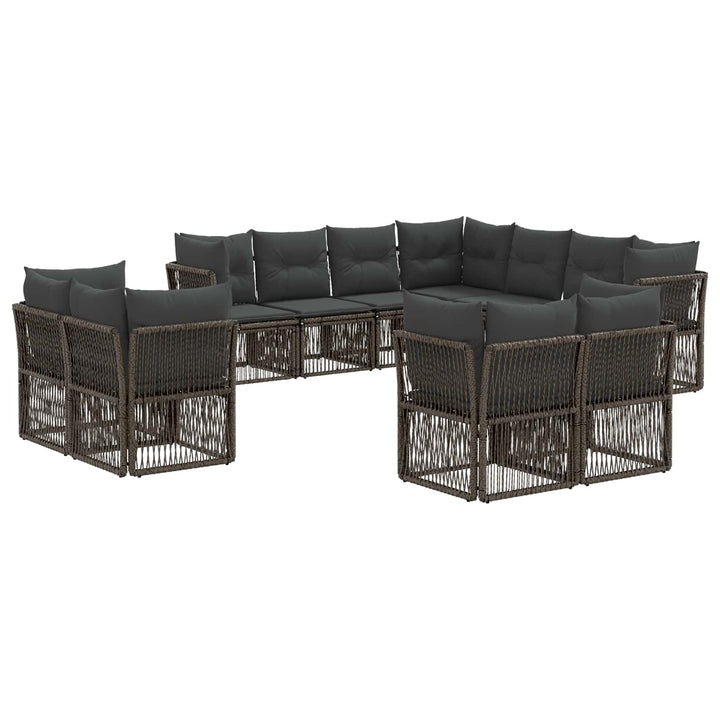 Havesofa Sæt 11 stk. Grå polyrattan