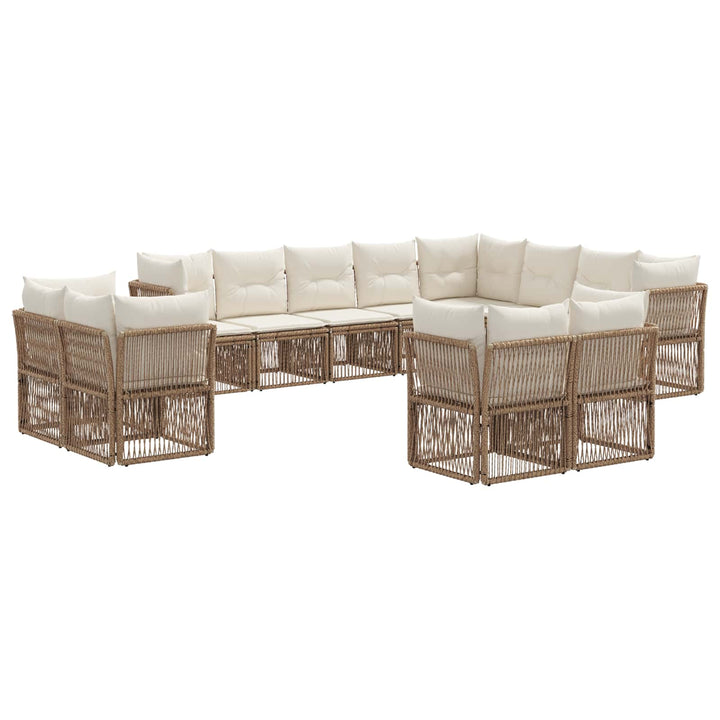 Havesofa Sæt 12 stk. Beige polyrattan