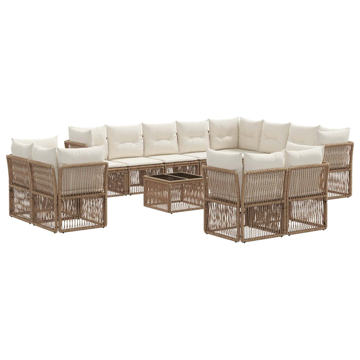Havesofa Sæt 13 stk. Beige polyrattan