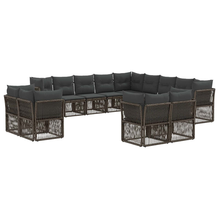 Havesofa Sæt 13 stk. Grå polyrattan