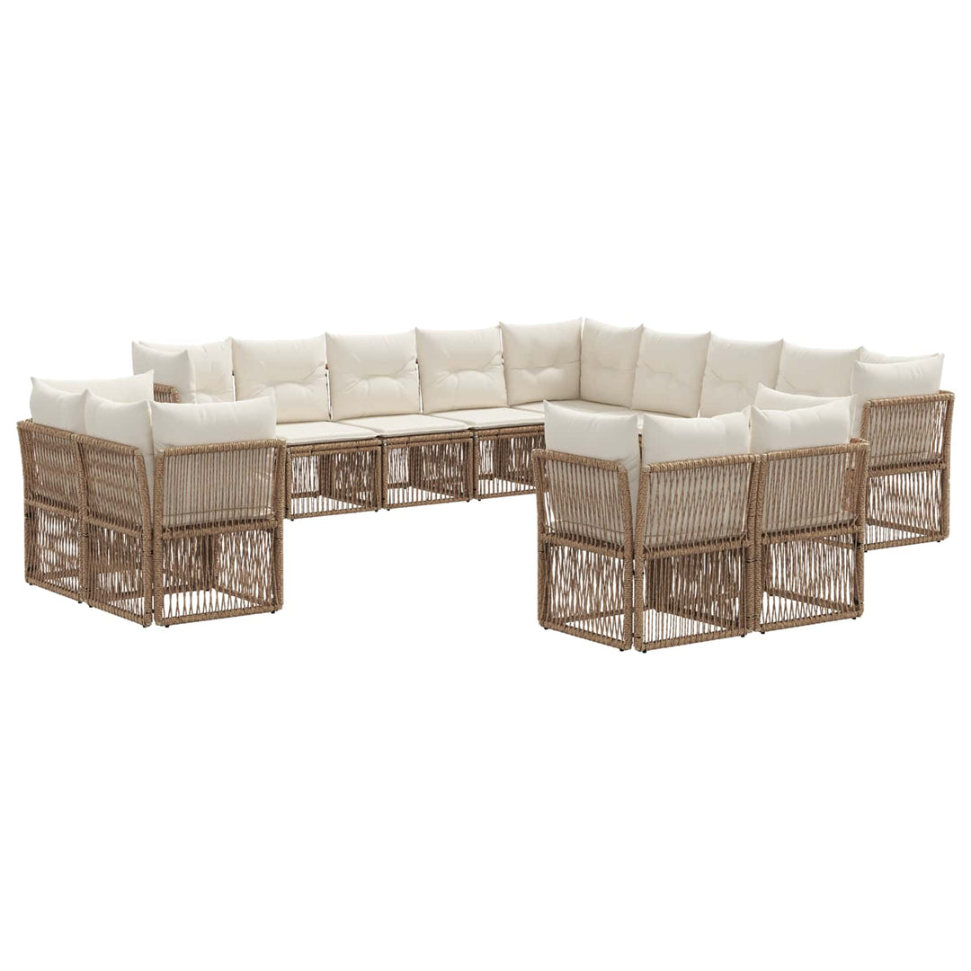 Havesofa Sæt 13 stk. Beige polyrattan