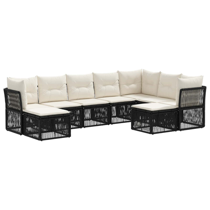 Havesofa Sæt 9 stk. Sort polyrattan