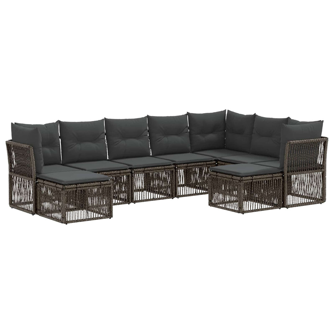 Havesofa Sæt 9 stk. Grå polyrattan