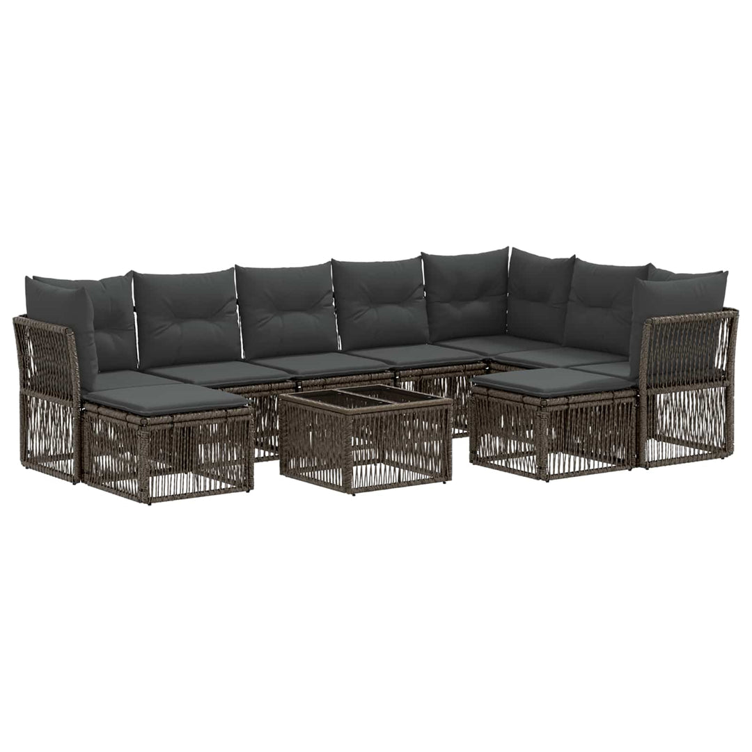 Havesofa Sæt 10 stk. Grå polyrattan