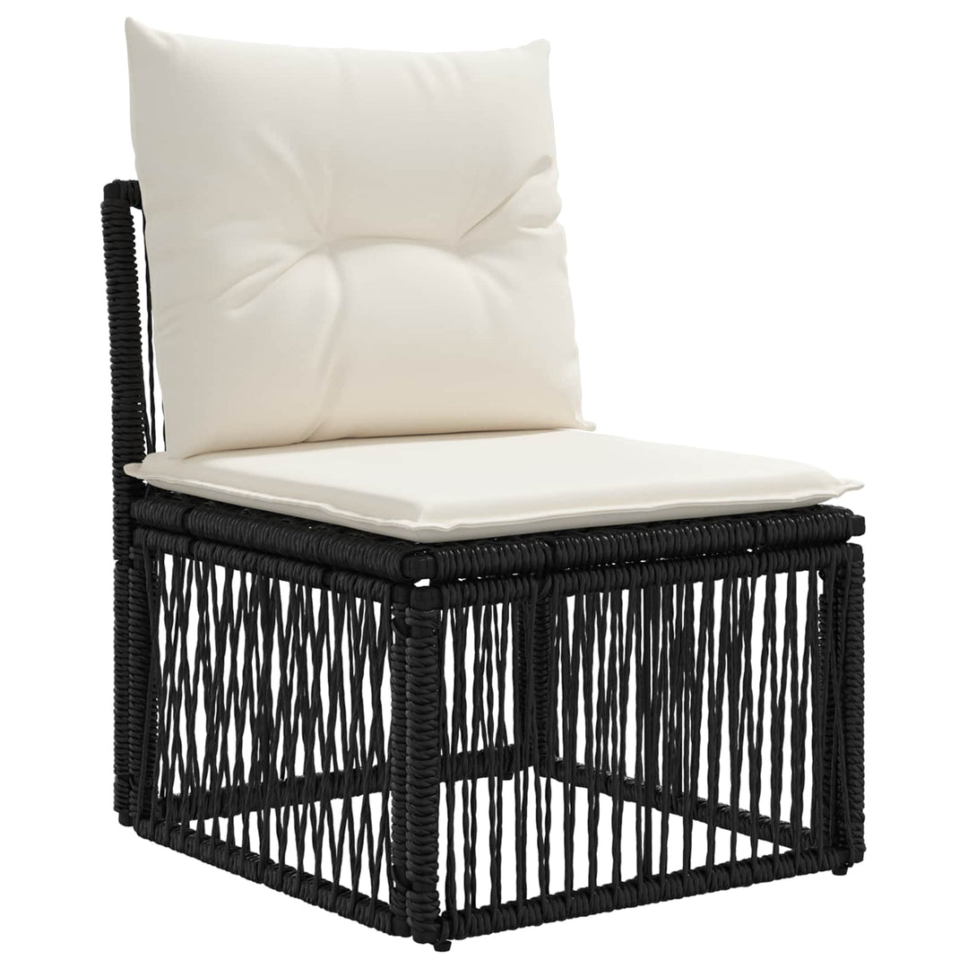 Havesofa Sæt 11 stk. Sort polyrattan