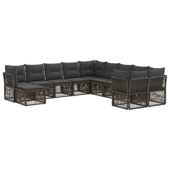 Havesofa Sæt 11 stk. Grå polyrattan