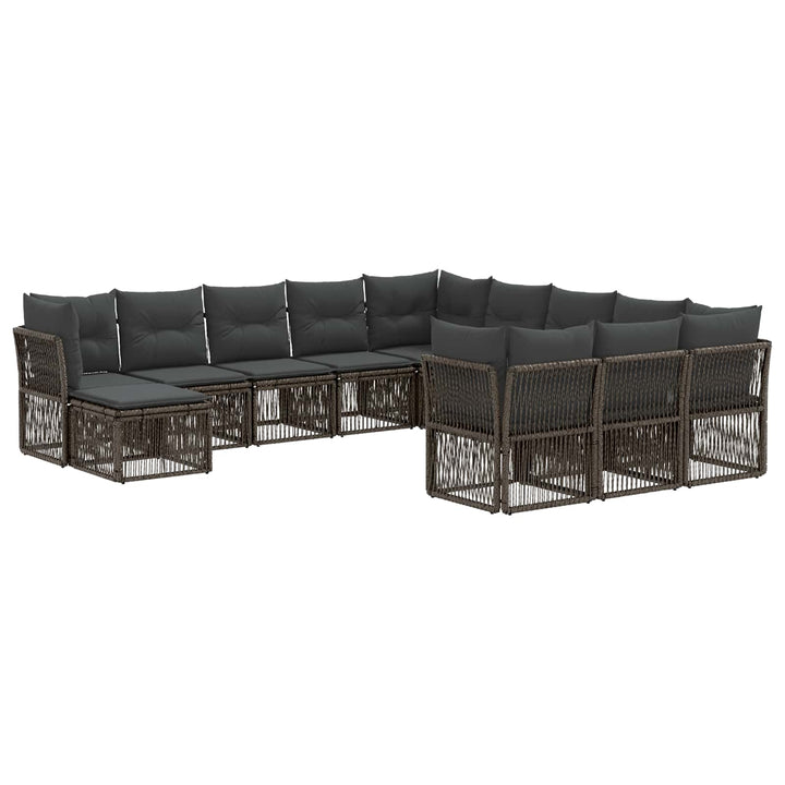 Havesofa Sæt 12 stk. Grå polyrattan