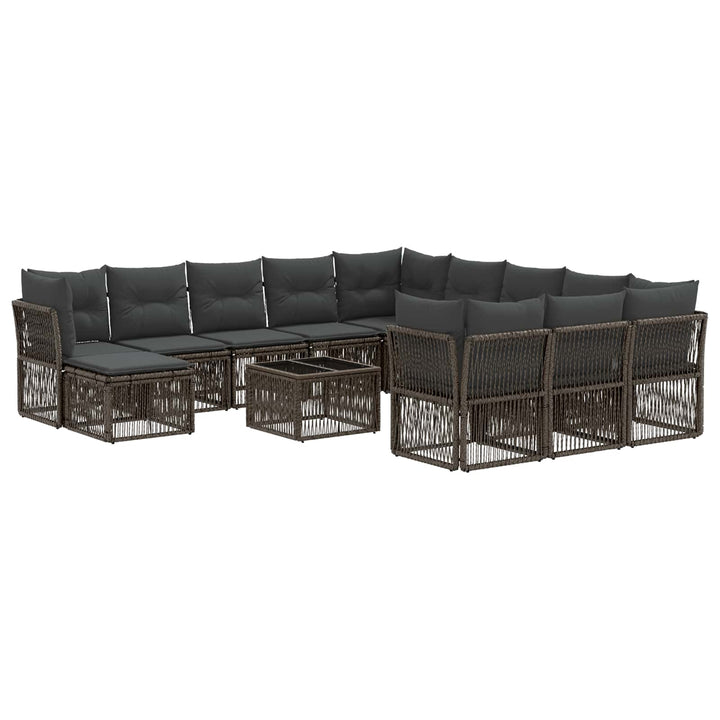 Havesofa Sæt 13 stk. Grå polyrattan