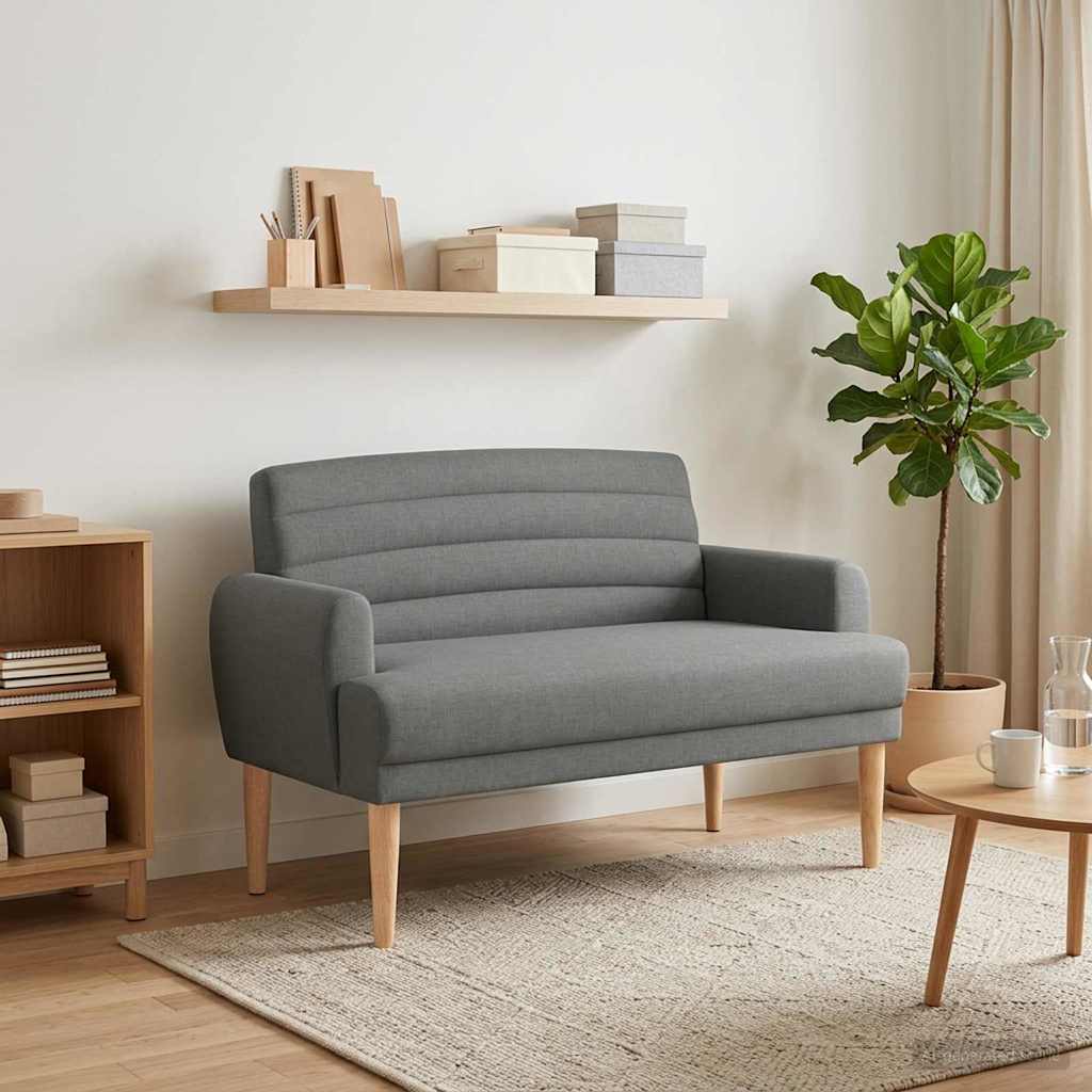 Lænestol med knap tufting Mørkegrå 116 x 67 x 80 cm Stof