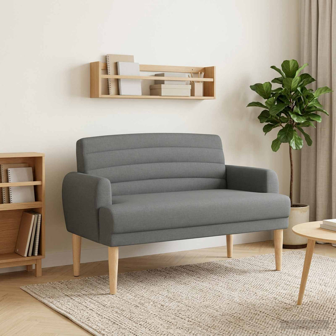 Lænestol med knap tufting Mørkegrå 116 x 67 x 80 cm Stof