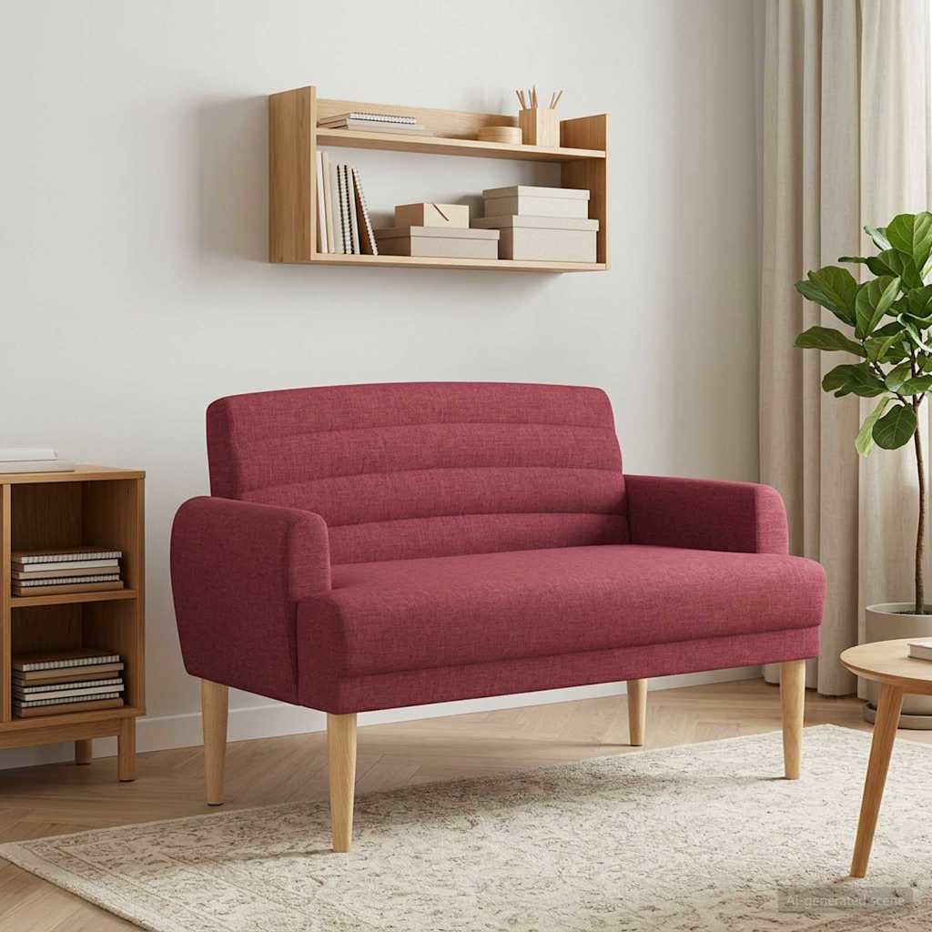 Lænestol med knap tufting Vinrød 116 x 67 x 80 cm Stof