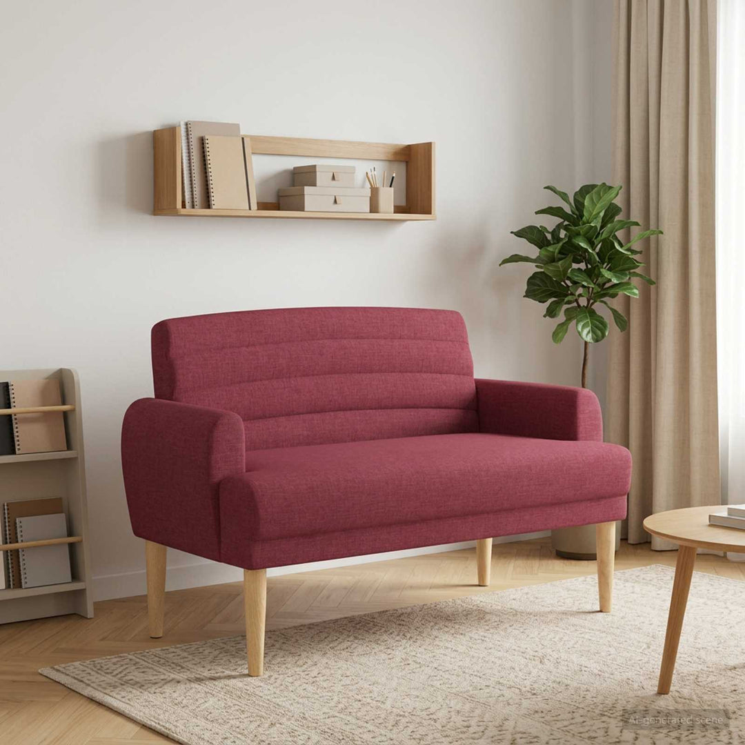 Lænestol med knap tufting Vinrød 116 x 67 x 80 cm Stof