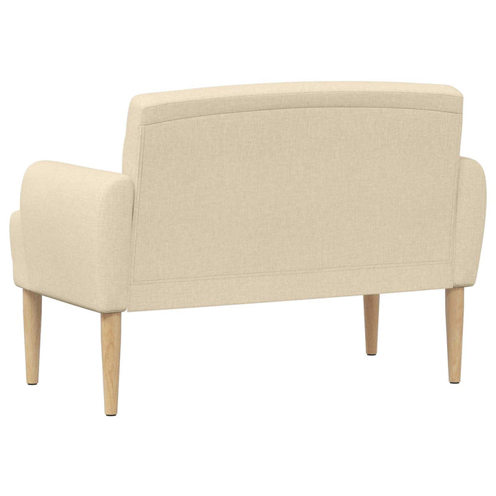 Lænestol med knap tufting Cremefarvet 116 x 67 x 80 cm Stof