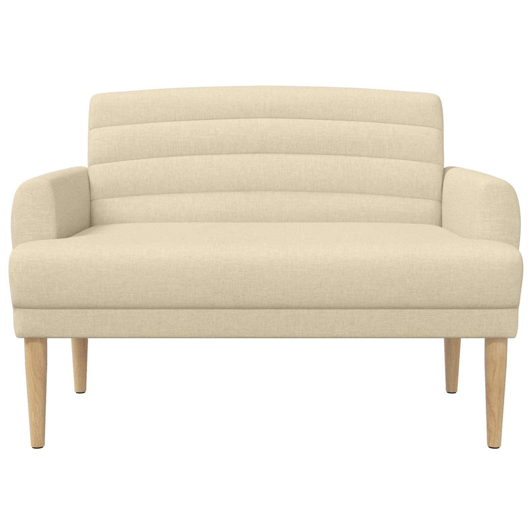 Lænestol med knap tufting Cremefarvet 116 x 67 x 80 cm Stof