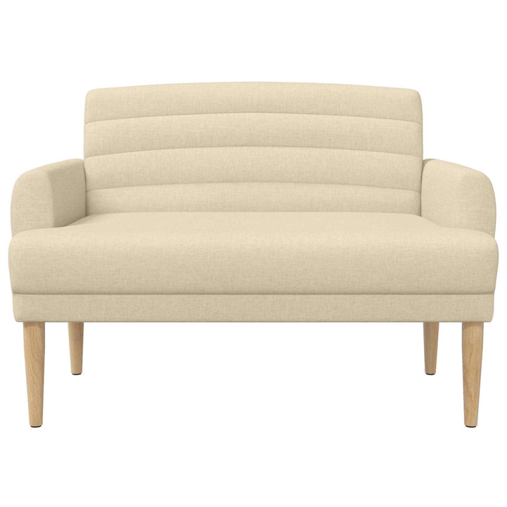 Lænestol med knap tufting Cremefarvet 116 x 67 x 80 cm Stof