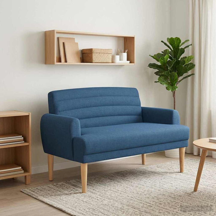 Lænestol med knap tufting Blå 116 x 67 x 80 cm Stof
