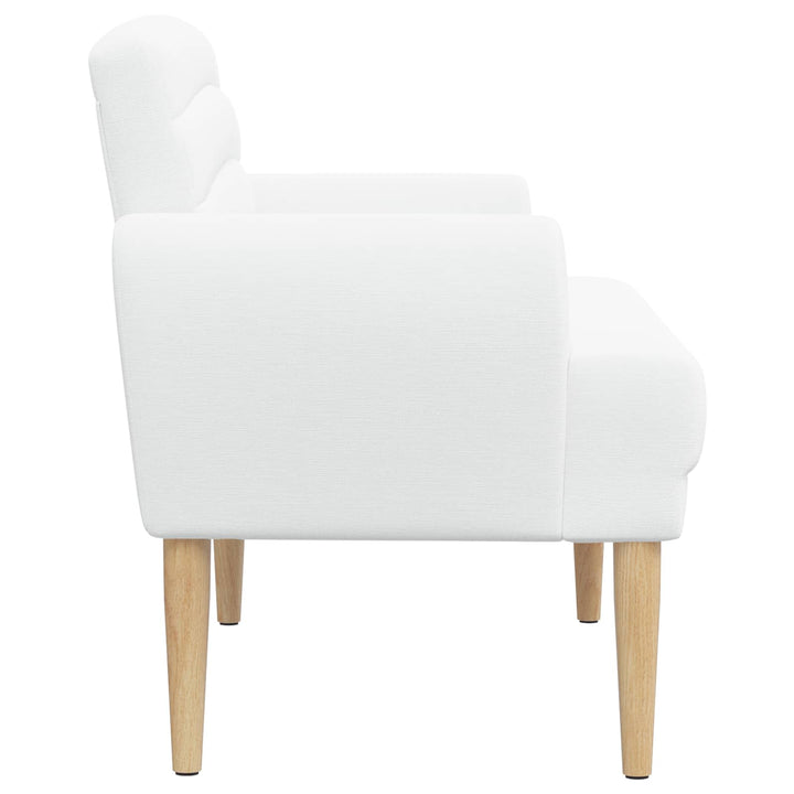 Lænestol med knap tufting Hvid 116 x 67 x 80 cm Stof