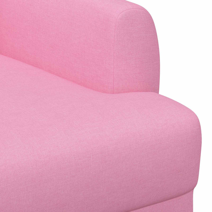 Lænestol med knap tufting Lyserød 116 x 67 x 80 cm Stof